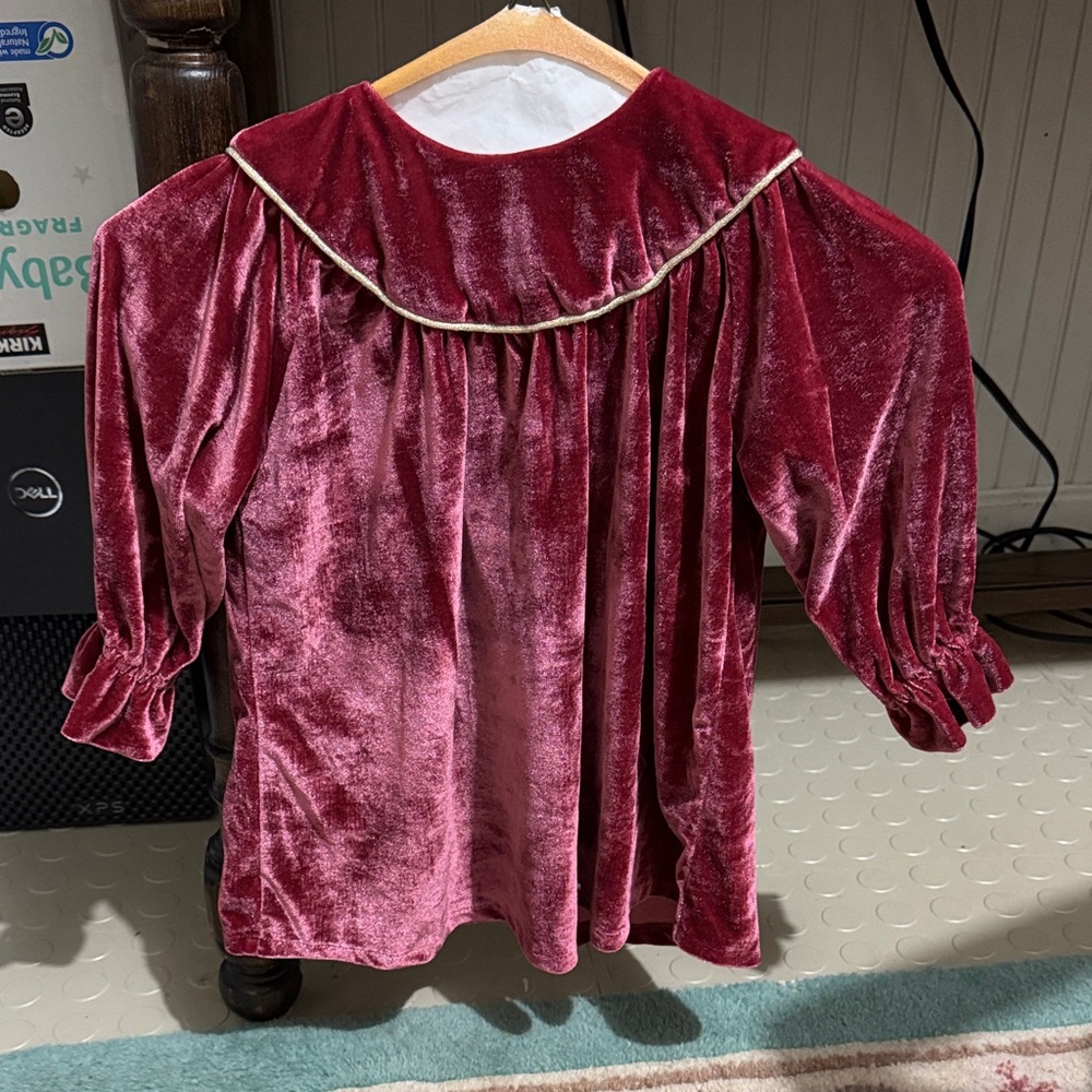 Velvet Burgundy Kids Formal Dress